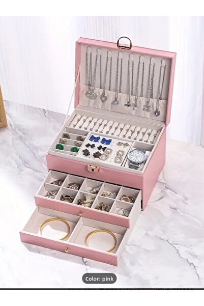 AuraStile Cutie de bijuterii premium importată cu trei straturi - Organizator...