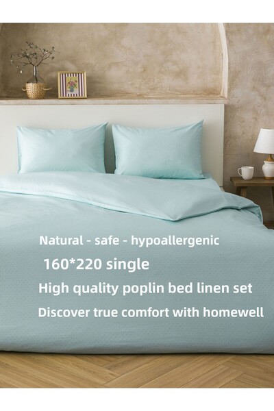 homewell 100% Natural Anatolian Cotton Hypoallergenic Poplin Single Duvet Cov...