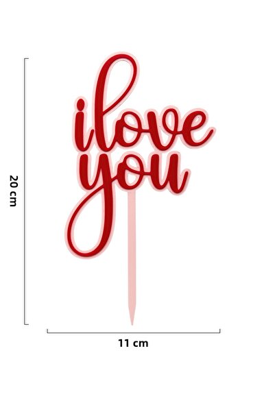 DECOROMA I Love You Cake Topper (I Love You Cake Decoration)