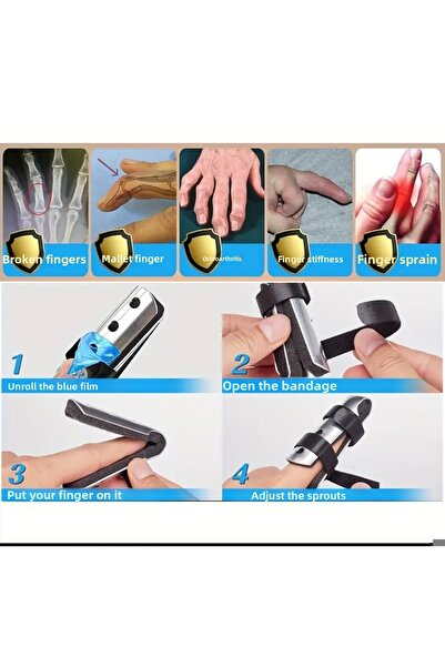 ORGANICYOU Guangzhou Aluminum Alloy Finger Support - Adjustable Black Strap, Finger Joint Correction