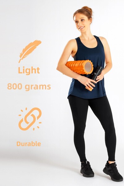 Telvesse High Density Pilates Foam Massage Roller – Lightweight and Durable Foam Roller Orange