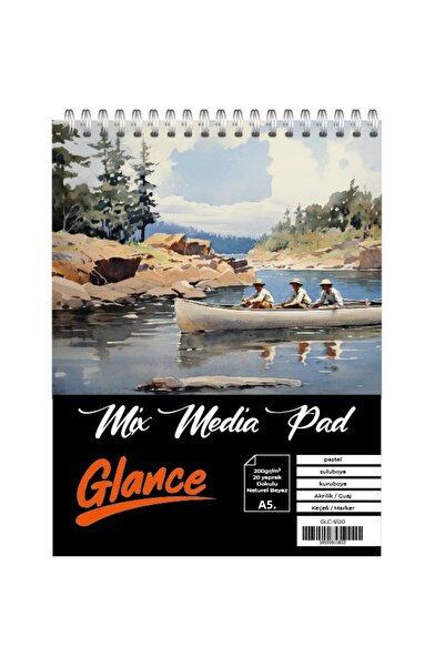 GLANCE A5 200 Gr Spr Mix Medium Pad 20 Yp St. Aquafine Watercolor Set 12-Piece Set