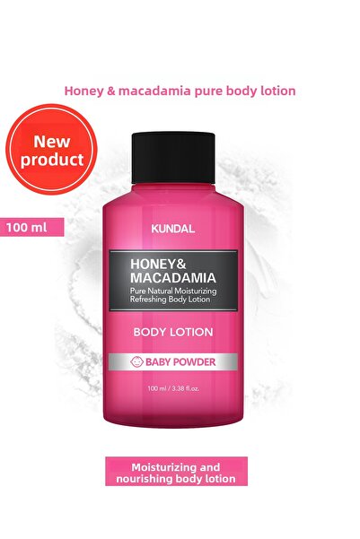 Kundal لوشن مرطب ومغذي للجسم بالعسل والمكاديميا لوشن الجسم النقي 100 مل بودرة...