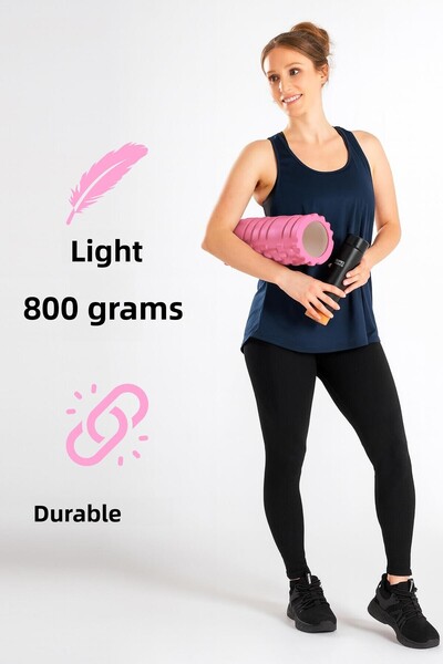 Telvesse High Density Pilates Foam Massage Roller – Lightweight and Durable Foam Roller Pink