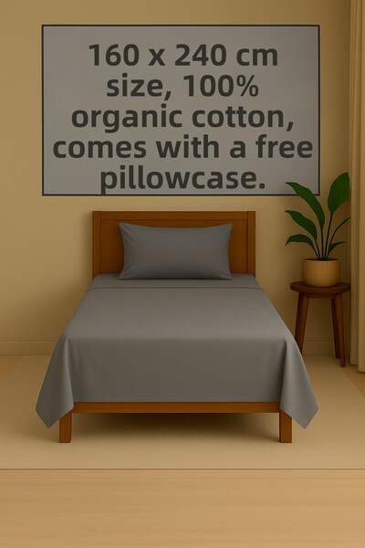 Loova Fitted Sheet for Single Bed, 100% Cotton, Sewn at 4 Corners, 1 Pillowca...