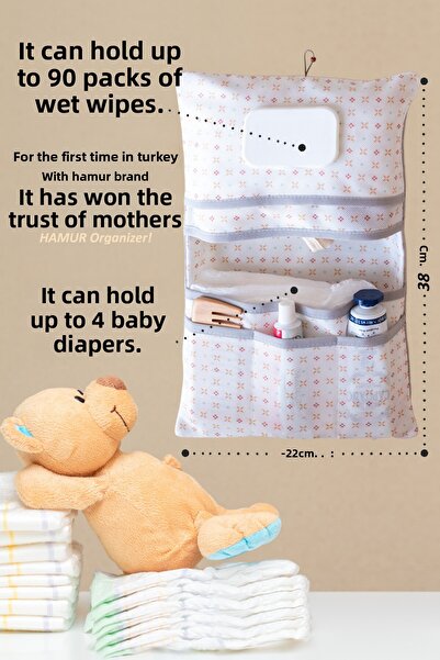 HAMUR Mother Baby Care Bag Newborn Changing Organizer Bag Organizer Solid Gray