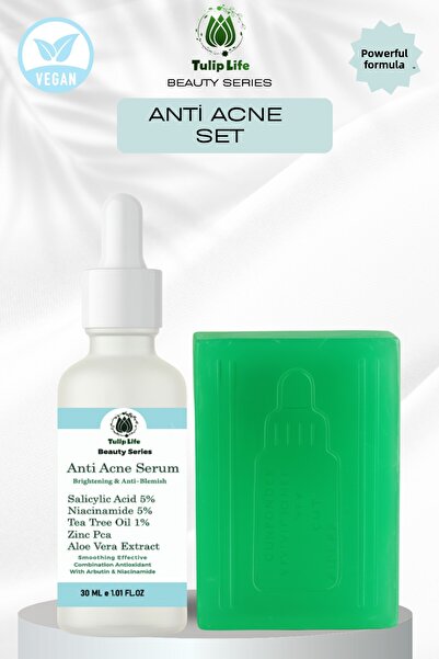 Tuliplife Salicylic Acid, Azelaic Acid, Niacinamide & Tea Tree Anti-Acne Sebum Pore Balancing Effective Set