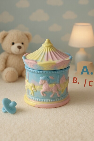 Sisay Home Cutie de depozitare pentru carusel, decor pentru camera bebelusului