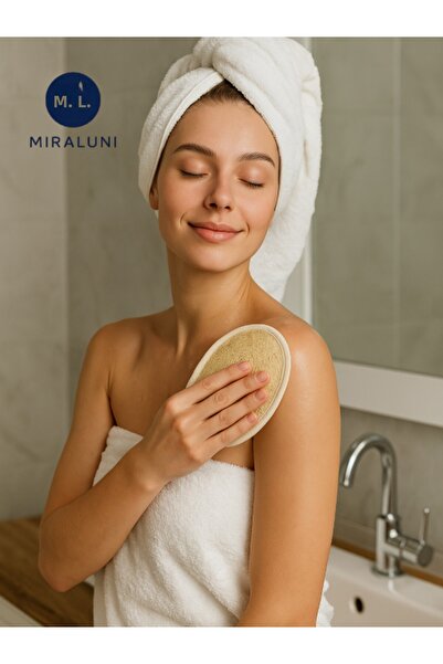 miraluni وسادة تقشير طبيعية من ألياف اليقطين للوجه والرقبة والكتف - ألياف تنظ...