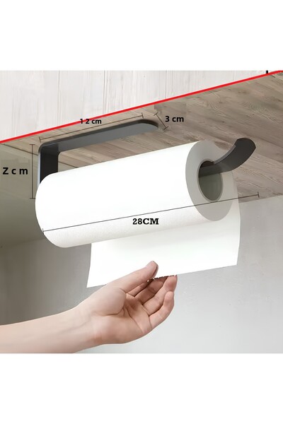 ETÜCCAR Metal Black White Paper Roll Towel Holder with 3m Original Adhesive