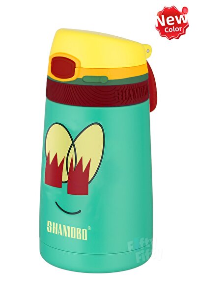 Shamobo Set of 2 Steel Thermos with Straw 350ml -6 Hours Heat Insulation-