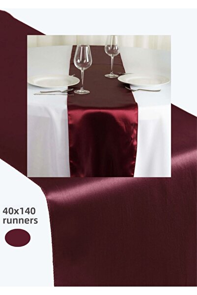 PratikDikisco Μπορντό Σατέν 40x140 Ράνερ-Αμερικάνικο Σερβίτσιο