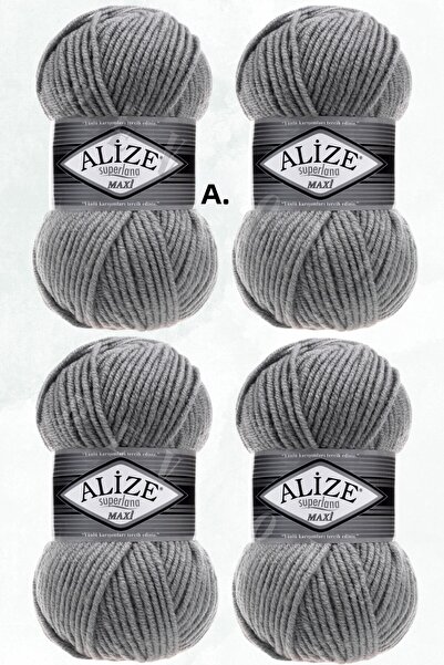 devhome Alize Superlana Maxi 100g Thick Wool Hand Knitting Yarn – Ideal for Winter Knitting 100m 4 Pieces