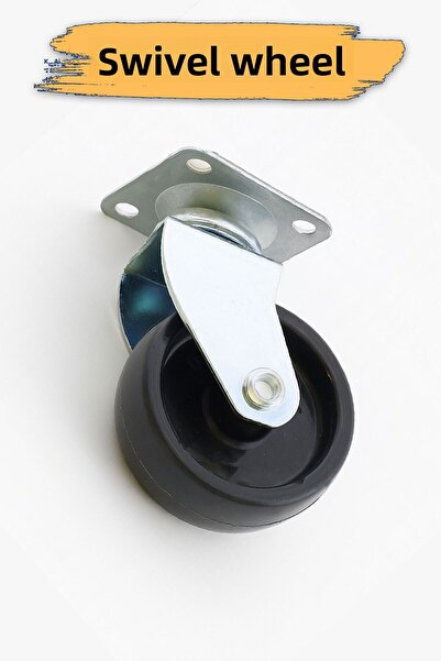 Badem10 عجلة أثاث دوارة مع طاولة مقاس 50 مم، لون أسود، عجلة صناعية متينة لحمل...