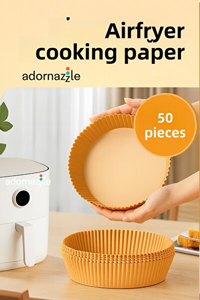 adornazzle ورق طهي للقلاية الهوائية 50 قطعة، ورق طهي خالٍ من الزيت للقلاية ال...