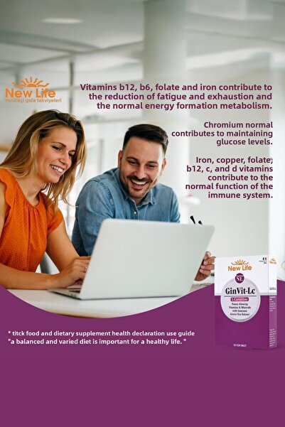 New Life Ginvit-Lc L- Carnitine 30 Film Tablets 2 Pieces