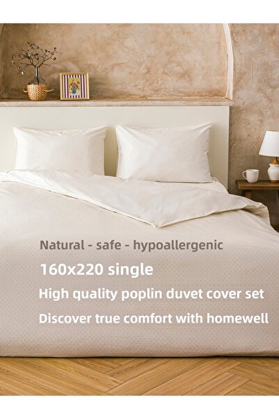 homewell 100% Natural Anatolian Cotton Hypoallergenic Poplin Single Duvet Cov...