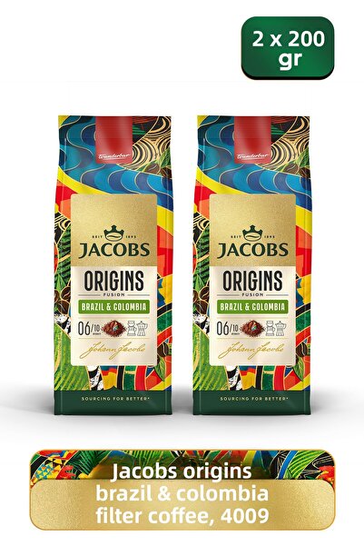 Jacobs أوريجينز برازيل وكولومبيا قهوة مفلترة 200 جرام × 2 قطعة