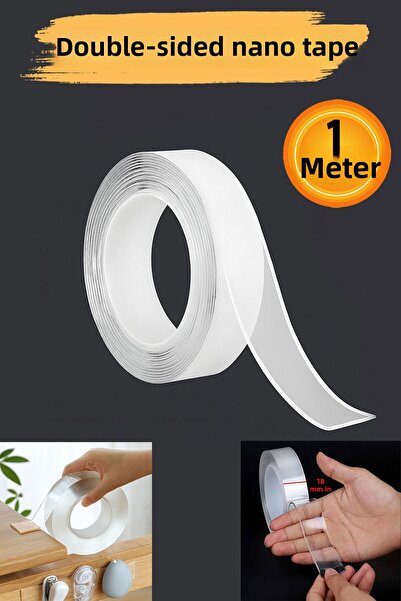 Badem10 Διπλής όψης διαφανής ταινία νανο σιλικόνης 18 mm 1 mt Ισχυρή κολλητικ...