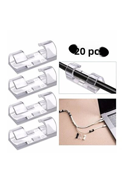 shopwave 20 &amp; Adhesive Cable Fixer Transparent Clip (5047)