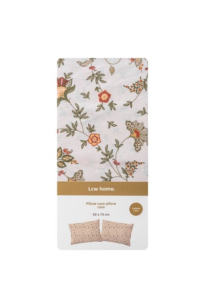 LC Waikiki Sparkling Choices from Shining Store | Floral Patterned Pillowcase Set of 2 50X70 cm
