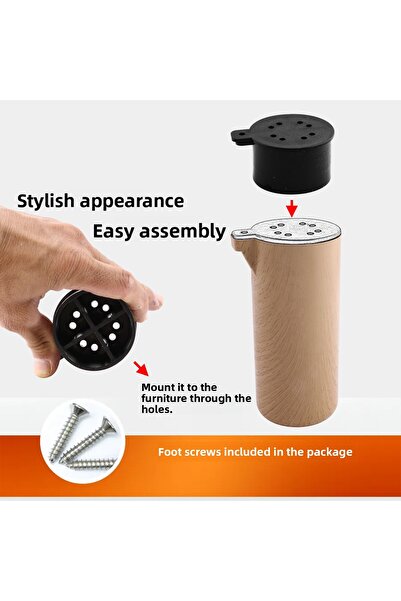 Badem10 Plastic Terra Kubik Fag Bej 15 cm Mobilier Canapea Fotoliu Pat Baza de pat Picior de ridicare Picioare