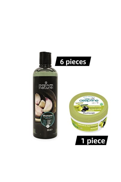 Huncalife Nature Garlic Shampoo 500 ml – Anti-Hair Loss Herbal Shampoo 6 Pieces
