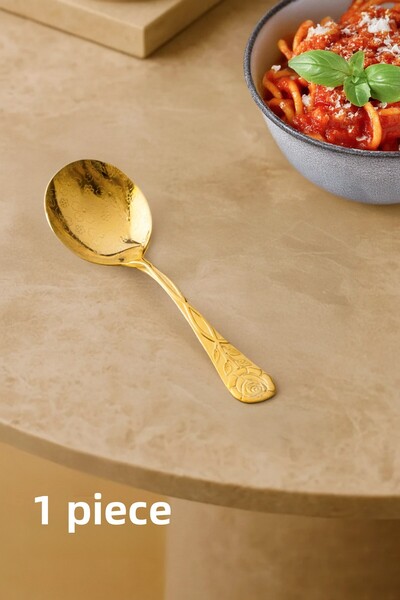 Porsima 5217 Metal Gold Sauce Spoon-Spoon 13cm