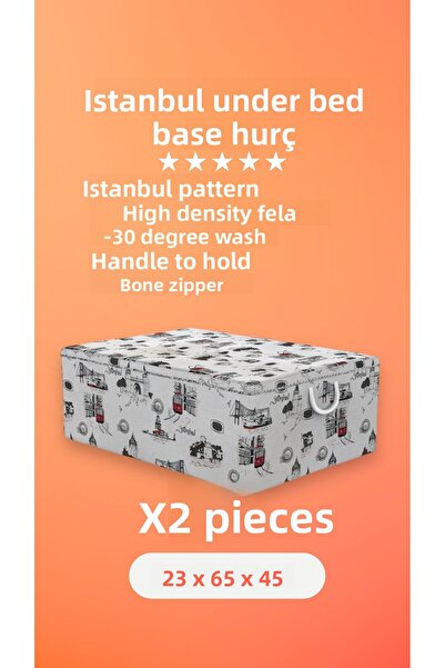 HAPPYNIGHT Istanbul Patterned Storage Box Under Base Quilt - 2 Pieces