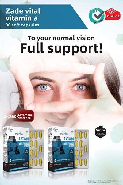 Zade Vital فيتامين أ 30 كبسولة ناعمة - نفطة × 2 (عبوة مميزة مكونة من قطعتين)