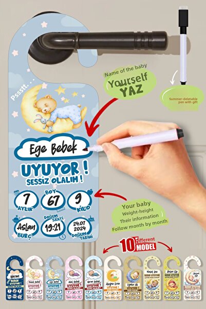 cici magnet www.cicimagnet.com Blue Teddy Bear Baby Sleeping Let's Be Quiet D...