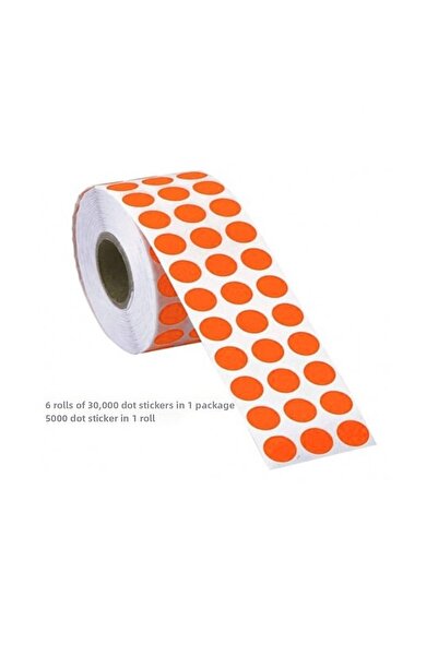 Tanex ملصق نقطة العلامة 10 مم (5000 قطعة ملصق نقطة برتقالية)