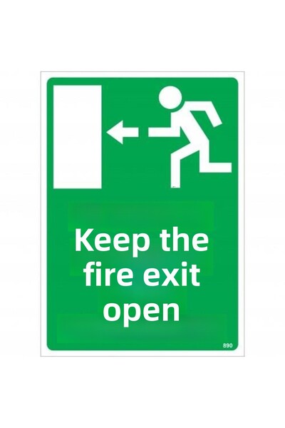 INURA GLOBAL حافظ على منفذ الحريق مفتوحًا. لوحة التحذير اليسرى 25x35 كود: 890