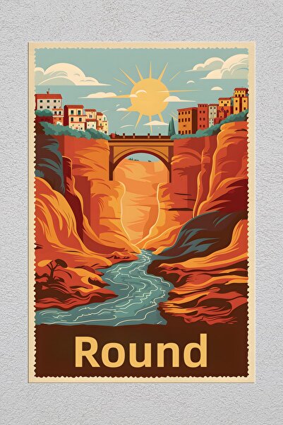 Lucena Pictură decorativă de perete vintage Ronda Spania 2 cu imprimare metalică