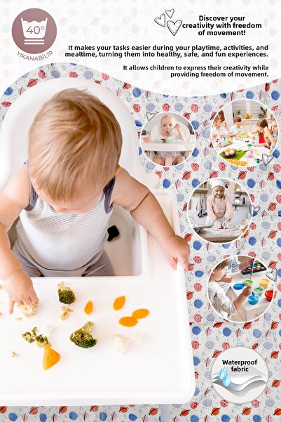 HAMUR Proof Liquid Proof 140X200 cm Baby Kids Play Event Activity Nutrition Cover Planet