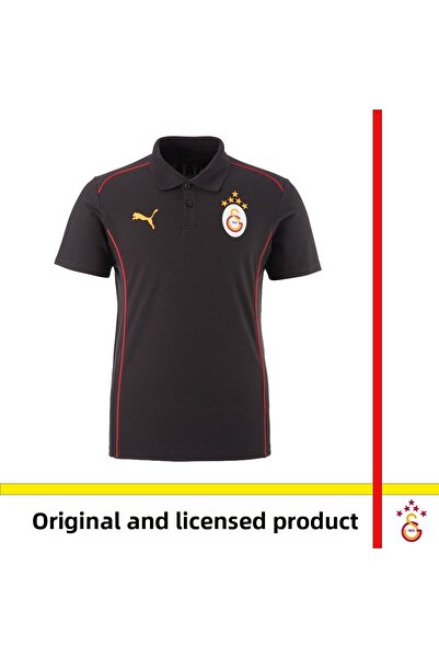 Galatasaray Licensed Puma a Team Polo Written Black T-Shirt