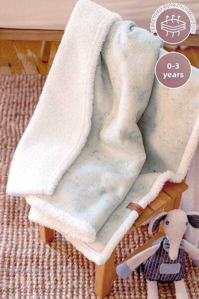 HAMUR Fluffy Baby Blanket 80X100 Solid Green Swaddle Stroller Double-Sided Sheep Wool Blanket 100X80