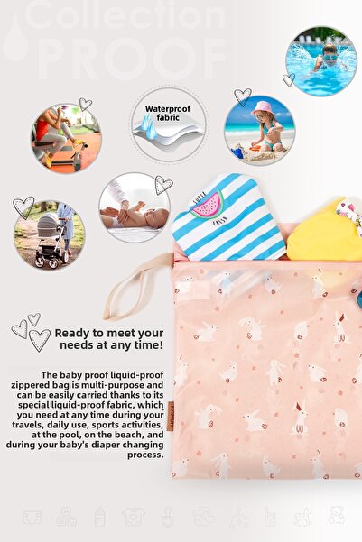 HAMUR Pastel Baby Proof Clothing Bag - Wet Dry Clothes, Liquid Proof, Dirty Clean Laundry Bag