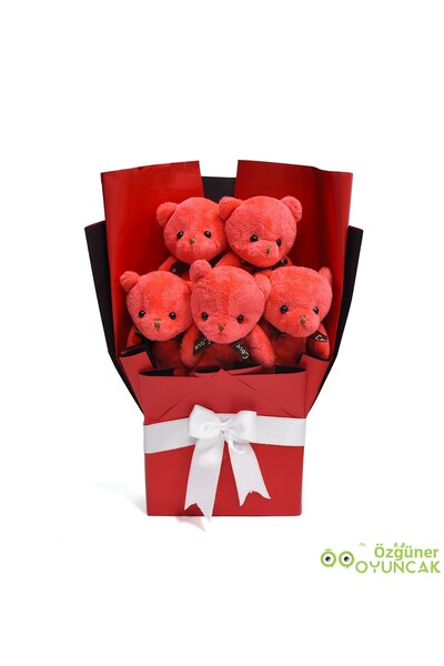 Özgüner Oyuncak Unforgettable Surprise for Your Loved One – Sleepy Bear 90 cm and Plush Bouquet Gift Set