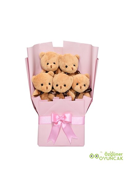 Özgüner Oyuncak Romantic Gift Set for Lovers – Large 120 cm Plush Bear and Plush Teddy Bear Bouquet