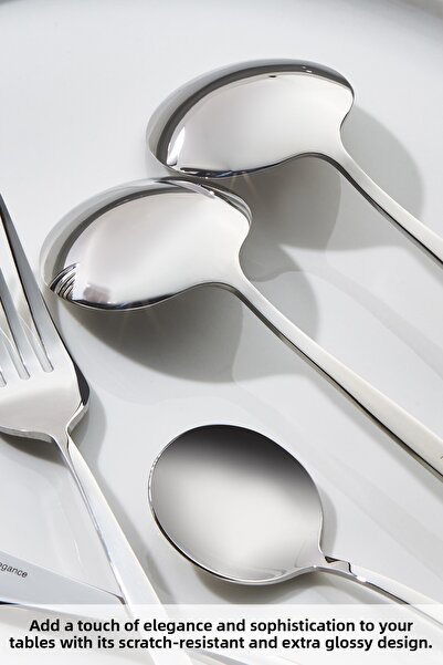 Karaca Porto 30 Piece 6 Person Cutlery Set Platinum