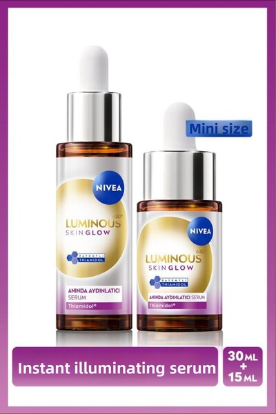 NIVEA Luminous630 Skin Glow Instant Brightening Skin Care Serum 30ml + 15ml, ...