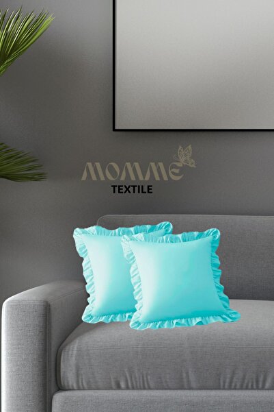 MoMMe Firfirli Modern Zippered Cushion Cover with Fringes 45X45 cm 2 Pieces