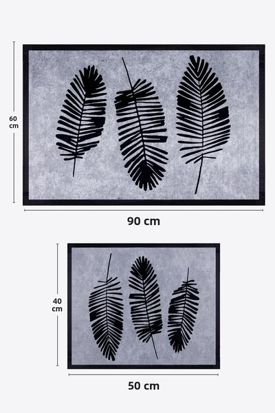 ALAS Digital Printed 2-Piece Toilet Set Non-Slip Base Bathroom Mat