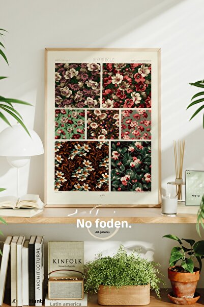 tablodea Pictură pe pânză cu afiș înrămat cu model floral vintage TD Pictură ...