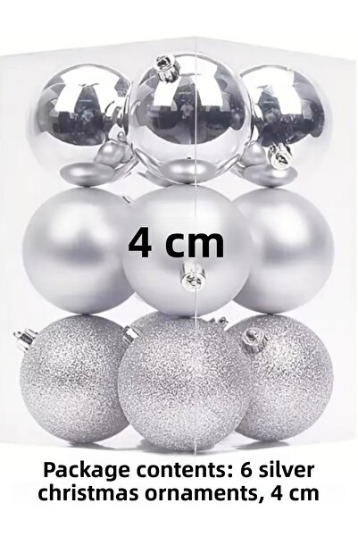 madamini 6 коледни украшения за елха 4 см Блестящи и лъскави малки сладки топ...
