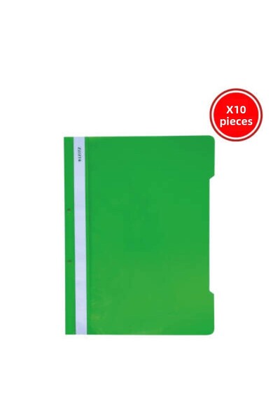Leitz Ring Binder, 10 Pieces, Pack of 50, A4, 2 Holes, Green