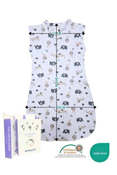 Mommyslab 0-4 Months New Season Patterned Colorful Snap Zippered Jumpsuit Swaddle 100% Cotton (Oeko Tex Cif Certified)