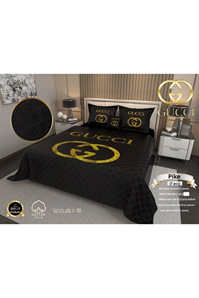Marcalanya Luxury Cotton Satin Pike Set Double Size 3D Digital Printed 6 Piece – Luxury Duvet Cover Set Mode
