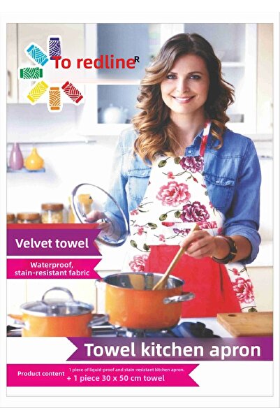 NİVEMESHOME مريلة مطبخ مخملية رمادية اللون